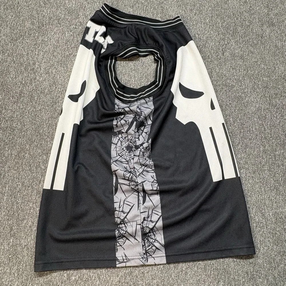 Marvel The Punisher Castle Basketball‎ Jersey ~ Men's S Black Mesh Comics